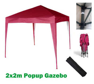 Mcc Direct Gazebo 2X2 Pop Up Garden Party Tent 2M X 2M Marquee Canopy Red