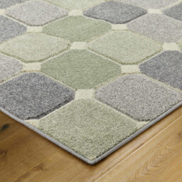 Melrose Salerno Green Square Patterned Design X-Large Indoor Area Rug 200/285Cm - thumbnail 4