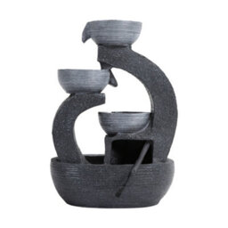 Breeins Curved 3-Tiered Bowl Solar Powered Water Fountain, Perfect For Garden Or Patio, 38Cm H - thumbnail 5