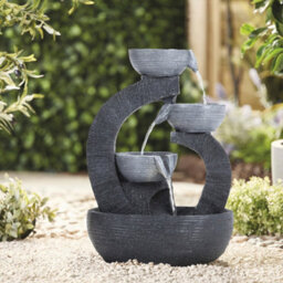 Breeins Curved 3-Tiered Bowl Solar Powered Water Fountain, Perfect For Garden Or Patio, 38Cm H - thumbnail 2