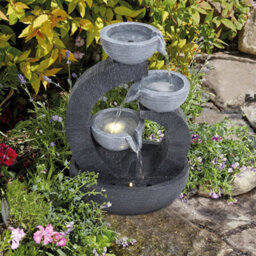 Breeins Curved 3-Tiered Bowl Solar Powered Water Fountain, Perfect For Garden Or Patio, 38Cm H - thumbnail 1