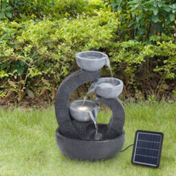 Breeins Curved 3-Tiered Bowl Solar Powered Water Fountain, Perfect For Garden Or Patio, 38Cm H - thumbnail 3