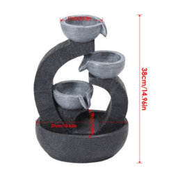 Breeins Curved 3-Tiered Bowl Solar Powered Water Fountain, Perfect For Garden Or Patio, 38Cm H - thumbnail 9