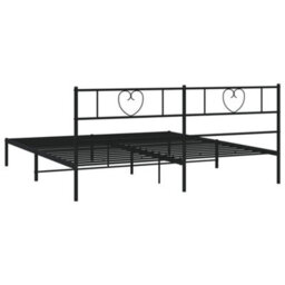Berkfield Metal Bed Frame With Headboard Black 180X200 Cm - thumbnail 7