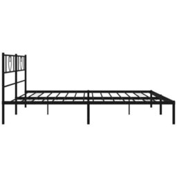 Berkfield Metal Bed Frame With Headboard Black 180X200 Cm - thumbnail 6