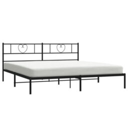 Berkfield Metal Bed Frame With Headboard Black 180X200 Cm - thumbnail 3