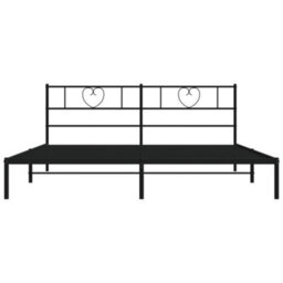 Berkfield Metal Bed Frame With Headboard Black 180X200 Cm - thumbnail 5