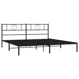 Berkfield Metal Bed Frame With Headboard Black 180X200 Cm - thumbnail 4