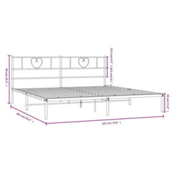 Berkfield Metal Bed Frame With Headboard Black 180X200 Cm - thumbnail 9