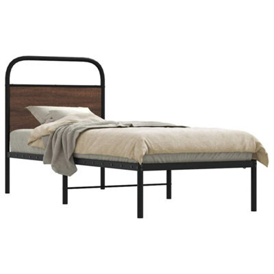 Berkfield Bed Frame Without Mattress 80X200 Cm Brown Oak Engineered Wood - image 1