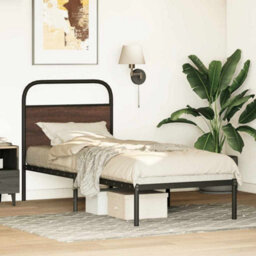 Berkfield Bed Frame Without Mattress 80X200 Cm Brown Oak Engineered Wood - thumbnail 4