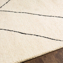 Livabliss Arsenal-Hand Tufted Cream Black Wool Global Living Dining Bedroom Rug 183 X274 Cm Easy Care, Non Shedding - thumbnail 3