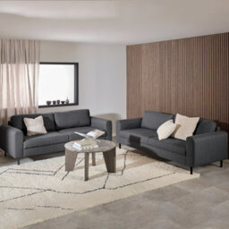 Furniture To Go Omaha Set Of 2 X 3 Seater Sofas In Basel Dark Grey Fabric - thumbnail 1
