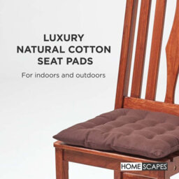 Homescapes Chocolate Brown Seat Pads Or Cotton Chair Cushions 40X40 Cm, Set Of 4 Plain Chair Pads For Dining, Kitchen Or Outdoor - thumbnail 2