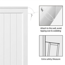 Yaheetech White Wooden Freestanding Bathroom Cabinet With 4 Drawers And Cupboard - thumbnail 6