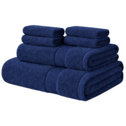 Aten Homeware Navy Egyptian Cotton Bath Hand & Face Towels -  6 Piece Set - thumbnail 1