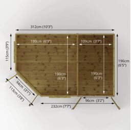 Mercia 7X11 Ft Pent Wooden Summer House With Double Door & 2 Windows - thumbnail 3