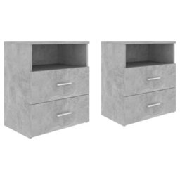 Berkfield Bed Cabinets 2 Pcs Concrete Grey 50X32X60Cm - thumbnail 2