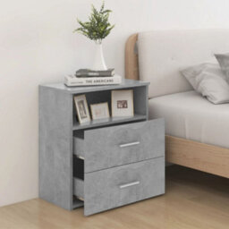 Berkfield Bed Cabinets 2 Pcs Concrete Grey 50X32X60Cm - thumbnail 3