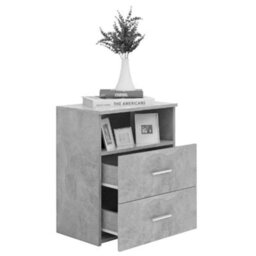 Berkfield Bed Cabinets 2 Pcs Concrete Grey 50X32X60Cm - thumbnail 4