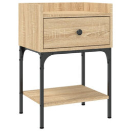 Berkfield Elegant Bedside Table Sonoma Oak 40.5X31X60 Cm Engineered Wood - thumbnail 1