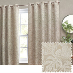 Wylder Bali Jacquard Room Darkening Eyelet Curtain Pair Natural (W)229Cm X (D)183Cm - thumbnail 6