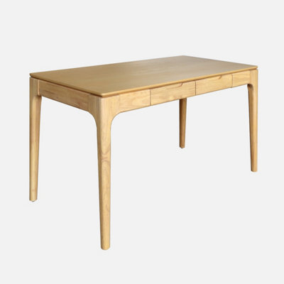 Sweeek - Rubberwood Desk With Ash Veneer And 2 Natural Drawers - L 120 X W 60 X H 76 Cm - Alienor - image 1