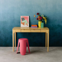 Sweeek - Rubberwood Desk With Ash Veneer And 2 Natural Drawers - L 120 X W 60 X H 76 Cm - Alienor - thumbnail 2