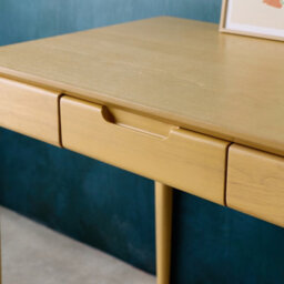 Sweeek - Rubberwood Desk With Ash Veneer And 2 Natural Drawers - L 120 X W 60 X H 76 Cm - Alienor - thumbnail 6
