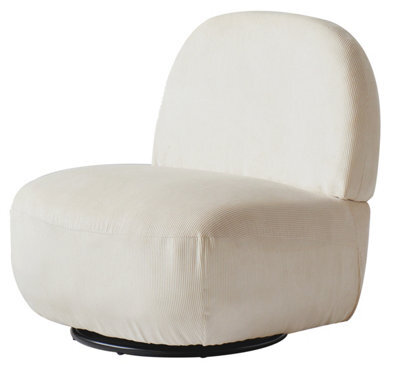 Nordlys Beige Corduroy Swivel Lounge Chair Modern Design Style Living Room - image 1