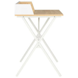 Berkfield Modern Desk White And Natural 80X50X84 Cm - thumbnail 3