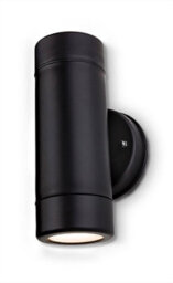 Luminosa Lighting Luminosa Ravel 2 Light Outdoor Wall Light Black Resin Ip44, Gu10 - thumbnail 1
