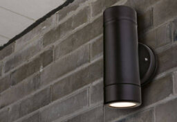 Luminosa Lighting Luminosa Ravel 2 Light Outdoor Wall Light Black Resin Ip44, Gu10 - thumbnail 2