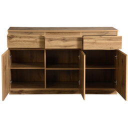 Oak Buffet Cabinet Storage Sideboard Farmhouse Server Bar Wine Cabinet With 3 Drawers & 3 Doors Adjustable Shelves Console Table - thumbnail 5