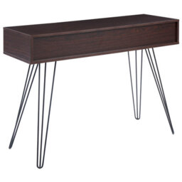 Wyld And Coco Console Sideboard 3-Drawer Dark Brown Top With Black Metal Frame 110 X 39 Cm - thumbnail 6