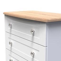 Santander Ready Assembled Matt White & Oak 3 Drawer Wide Chest (H)692mm (W)765mm (D)415mm - thumbnail 2
