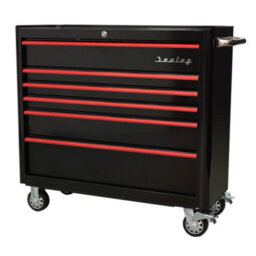Sealey Rollcab 6 Drawer Wide Retro Style - Black With Red Anodised Drawer Pulls Ap41206Br - thumbnail 7