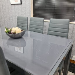 Glass Dining Table And 6 Chairs Dining Table And Chairs Set 6 Grey Table With 6 Grey Leather Chairs Furniture Kosy Koala - thumbnail 7