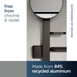 Ideal Standard Alu+ Matt Silk Black Round Wall-Mounted Bathroom Mirror (H)71.7Cm (W)31.05Cm - thumbnail 4