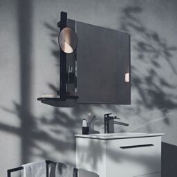 Ideal Standard Alu+ Matt Silk Black Round Wall-Mounted Bathroom Mirror (H)71.7Cm (W)31.05Cm - thumbnail 9