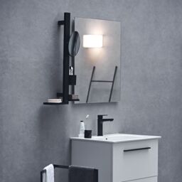 Ideal Standard Alu+ Matt Silk Black Round Wall-Mounted Bathroom Mirror (H)71.7Cm (W)31.05Cm - thumbnail 8