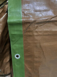 Cost Wise Tough Heavy 220 Gsm Duty Waterproof Green With Brown Reverse Tarpaulin /tarp Cover Sheet/ Extra Eyelets At 50Cm 3M X5M - thumbnail 3