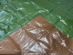 Cost Wise Tough Heavy 220 Gsm Duty Waterproof Green With Brown Reverse Tarpaulin /tarp Cover Sheet/ Extra Eyelets At 50Cm 3M X5M - thumbnail 6