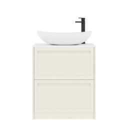 Royal Bathrooms Royal Bathroom Elmore 700mm Classic White Freestanding Bathroom Vanity Unit 2 Drawer Plain White Worktop With Cesar Basin - thumbnail 7