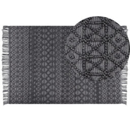 Beliani Rug Alucra Black 160 X 230 Cm Wool