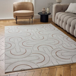 The Rugs Carmel Cream/terra Geometric Area Rug And Runner Non Shedding, Stain Resistant, Soft - thumbnail 1