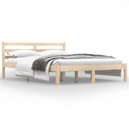 Berkfield Bed Frame Solid Wood Pine 120X190 Cm Small Double - thumbnail 3
