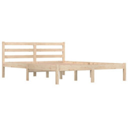Berkfield Bed Frame Solid Wood Pine 120X190 Cm Small Double - thumbnail 2