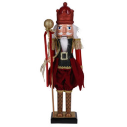 Urbn-Living Urbnliving 60Cm Wood Look Christmas Nutcracker Soldier Red Orb Xmas Traditional Ornament Assorted Sizes - thumbnail 2