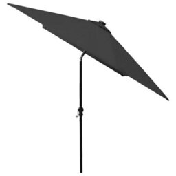 Berkfield Harmful Parasol With Leds And Steel Pole Black 2X3 M - thumbnail 5